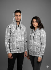 NEWSPAPER ZIPPER HOODIE